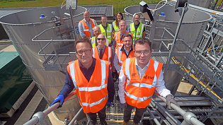 Medal winners, delivery partners and the operations team are pictured on the upper level of the WWTW