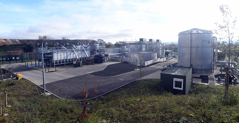 Winchburgh Waste Water Treatment Works pictured from ground level
