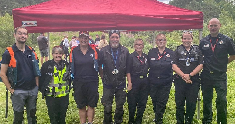 Colleagues and partners shown at a Water Safety pop-up event
