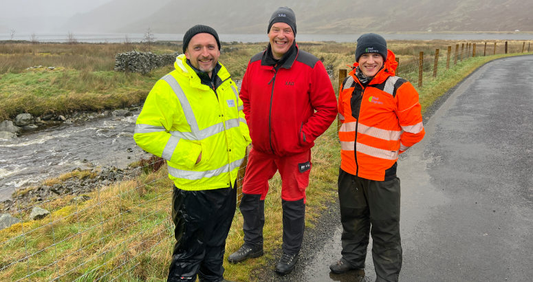 From left Scottish Water's Steve Garbett, Autospray Systems CEO Robert Pearson and Sam Guthrie from Bell Ingram