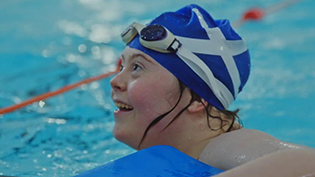 Swim to Swim Cerys McCrindle in the pool for Learn to Swim