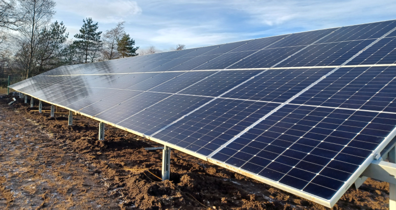 Some of the new PV panels at Bonnybridge WWTW